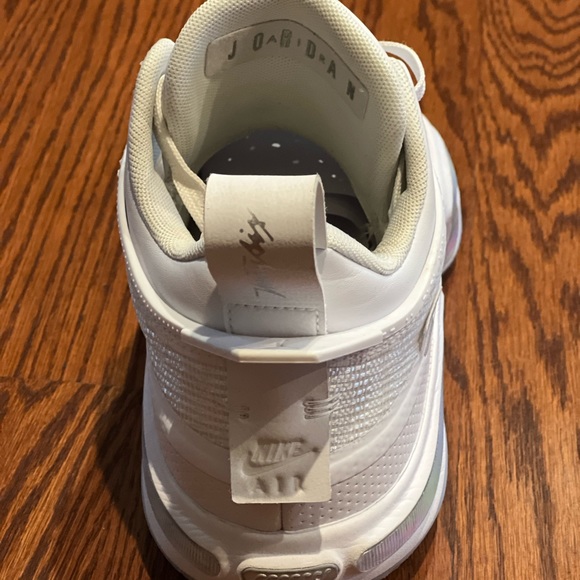 Air Jordan White Iridescent Basketball Shoe - Picture 4 of 5